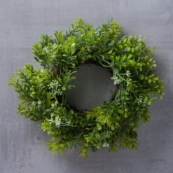 9" Green Mini Boxwood Wreath With Flowers By Ashland® -Michaels Shop 10628624 22