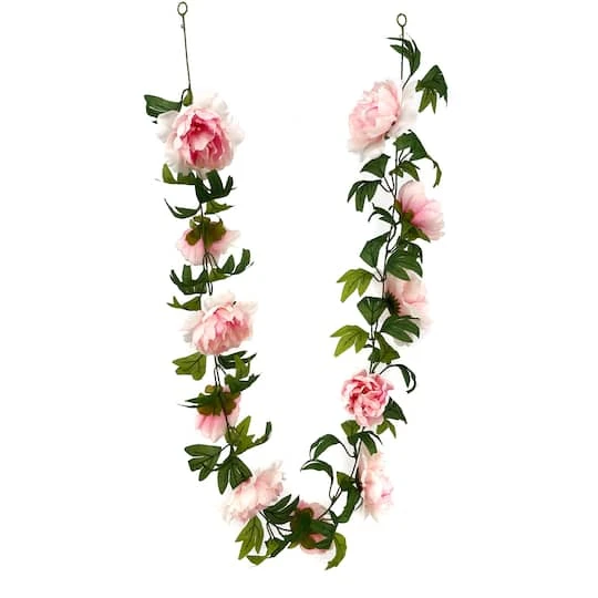 6ft. Pink Peony Garland By Ashland® 4 6ft. Pink Peony Garland By Ashland® - Image 2