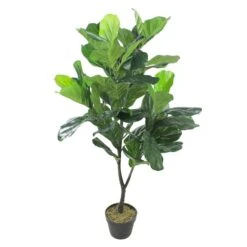 Northlight 4 Ft. Two-Tone Potted Wide Fiddle Leaf Floor Plant