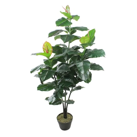 Northlight 4ft. Potted Artificial Rubber Plant 4 Northlight 4ft. Potted Artificial Rubber Plant - Image 2