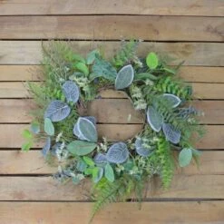Northlight 22" Green Eucalyptus, Ivy & Fern Wreath -Michaels Shop D237015S 2