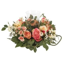 8.5" Rose Candelabrum Silk Flower Arrangement -Michaels Shop D251187S 1 1