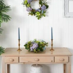9" Blue Hydrangea Candelabrum Centerpiece -Michaels Shop D251198S 12
