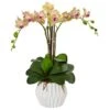 22" Cream & Purple Moth Orchid Silk Arrangement In White Vase -Michaels Shop D251402S 11