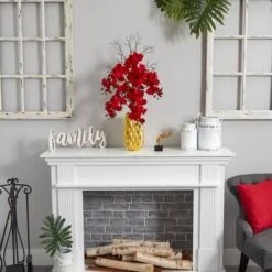 3ft. Red Moth Orchid Arrangement In Gold Vase -Michaels Shop D251431S 12