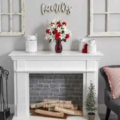 21" Red Roses & White Lilies Arrangement In Red Vase -Michaels Shop D251433S 12