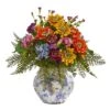 15" Mixed Floral Arrangement In Floral Vase