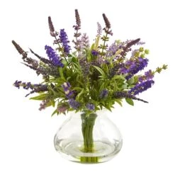 16" Lavender Bouquet Arrangement In Vase