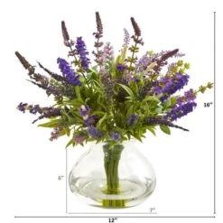 16" Lavender Bouquet Arrangement In Vase -Michaels Shop D251458S 12