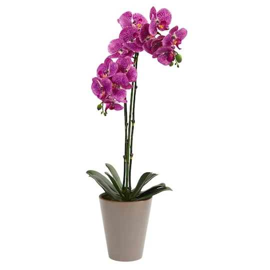 24” Potted Speckled Phalaenopsis Orchid Artificial Arrangement 3 24” Potted Speckled Phalaenopsis Orchid Artificial Arrangement