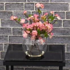14" Cherry Blossom Arrangement In Glass Vase -Michaels Shop D251470S 16