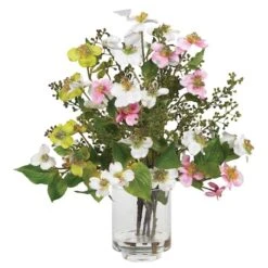 15" Dogwood Arrangement In Vase