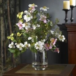 15" Dogwood Arrangement In Vase -Michaels Shop D251482S 2