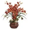30" Burgundy Silk Cymbidium Arrangement With Decorative Vase -Michaels Shop D251502S 11