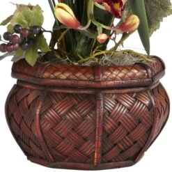 30" Burgundy Silk Cymbidium Arrangement With Decorative Vase -Michaels Shop D251502S 13