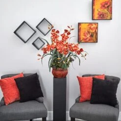 30" Burgundy Silk Cymbidium Arrangement With Decorative Vase -Michaels Shop D251502S 15