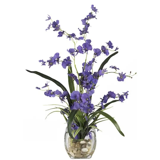 19" Purple Dancing Lady Orchid Arrangement In Vase 3 19" Purple Dancing Lady Orchid Arrangement In Vase