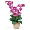 25" Double Phalaenopsis Silk Orchid Flower Arrangement In Ceramic Pot -Michaels Shop D251507S 1