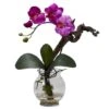 15" Purple Mini Phalaenopsis Silk Flower Arrangement In Fluted Vase -Michaels Shop D251509S 1