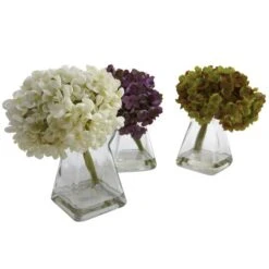 Green, Purple & White Hydrangea With Vase, 3ct. 19 Green, Purple & White Hydrangea With Vase, 3ct. -Michaels Shop D251511S 17