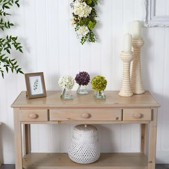 Green, Purple & White Hydrangea With Vase, 3ct. 11 Green, Purple & White Hydrangea With Vase, 3ct. - Image 9