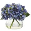 8.5" Blue Blooming Hydrangea In Glass Vase 2 8.5" Blue Blooming Hydrangea In Glass Vase -Michaels Shop D251523S 11
