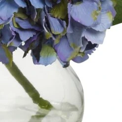 8.5" Blue Blooming Hydrangea In Glass Vase -Michaels Shop D251523S 13