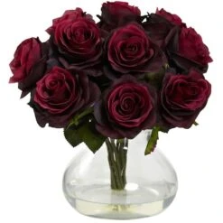11" Red Rose Arrangement In Vase