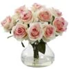 11" Pink & White Rose Arrangement In Vase -Michaels Shop D251529S 11