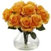 11" Orange Rose Arrangement With Clear Glass Vase 2 11" Orange Rose Arrangement With Clear Glass Vase -Michaels Shop D251532S 11