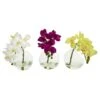9" Orchid Arrangement In Glass Vase Set -Michaels Shop D251603S 11