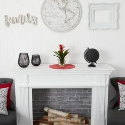 12" Red Bromeliad Arrangement In Glass Vase -Michaels Shop D251615S 15