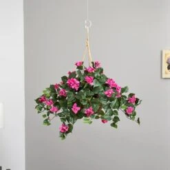 24" Pink Bougainvillea Hanging Basket 18 24" Pink Bougainvillea Hanging Basket -Michaels Shop D251624S 17