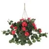 24" Red Hibiscus In Hanging Basket -Michaels Shop D251661S 1