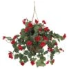 24" Red Begonia In Hanging Basket 2 24" Red Begonia In Hanging Basket -Michaels Shop D251662S 11