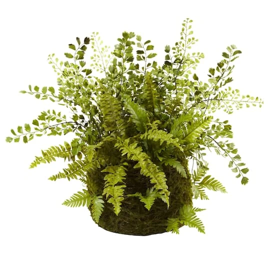 13" Fern And Twig Moss Basket 3 13" Fern And Twig Moss Basket