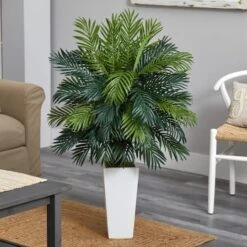 4ft. Areca Palm Artificial Plant In White Tower Planter -Michaels Shop D251737S 12