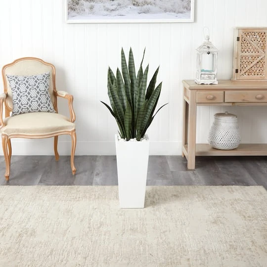 4ft. Sansevieria Plant In White Tower Planter 6 4ft. Sansevieria Plant In White Tower Planter - Image 4