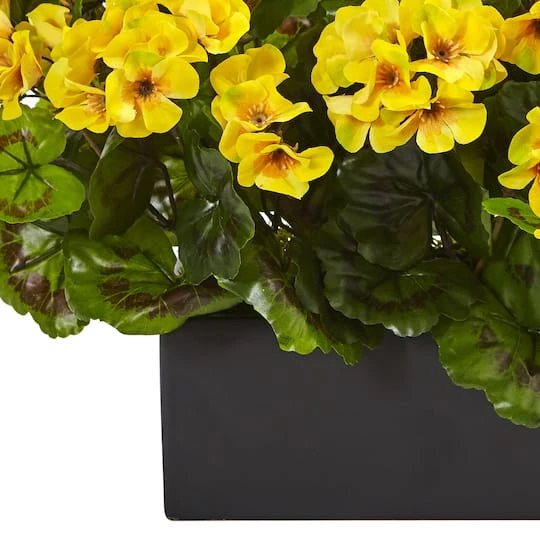 13" Yellow Geranium In Rectangular Planter 6 13" Yellow Geranium In Rectangular Planter - Image 4