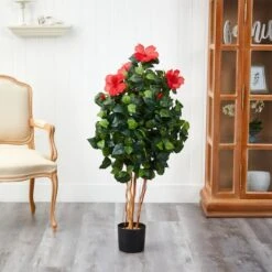 4ft. Potted Red & Green Hibiscus Tree -Michaels Shop D251947S 12