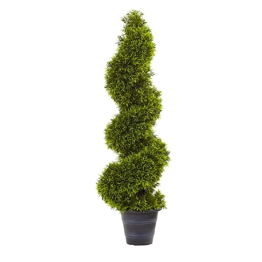 3ft. Grass Spiral Topiary In Deco Planter 3 3ft. Grass Spiral Topiary In Deco Planter