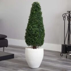 3.5ft. Boxwood Topiary In Textured White Planter -Michaels Shop D252122S 15