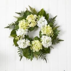 24” White Hydrangea Berry Wreath -Michaels Shop D252234S 12