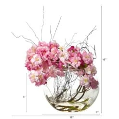 10" Cherry Blossom Arrangement In Glass Vase -Michaels Shop D262043S 2