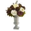 27" Peony, Hydrangea & Dahlia Arrangement In Sand Colored Urn -Michaels Shop D262049S 1