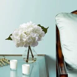 13" Hydrangea Arrangement With Vase -Michaels Shop D262068S 4