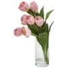 16" Pink Tulip Arrangement In Cylinder Vase -Michaels Shop D262087S 11