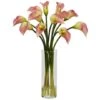 20" Pink Mini Calla Lily In Glass Cylinder Vase -Michaels Shop D262088S 1