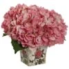 9'' Pink Hydrangea Arrangement In Floral Planter -Michaels Shop D262089S 1