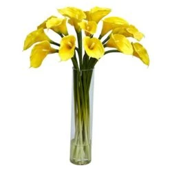 2ft. Yellow Calla Lily In Cylinder Vase
